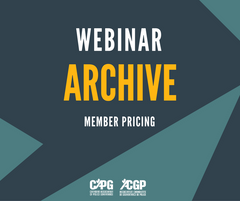 CAPG Webinar Archive *Member Pricing*